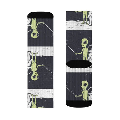 Funny Alien Selfie Socks – Premium Dress Socks for Office & Formal Wear Yellow Pandora