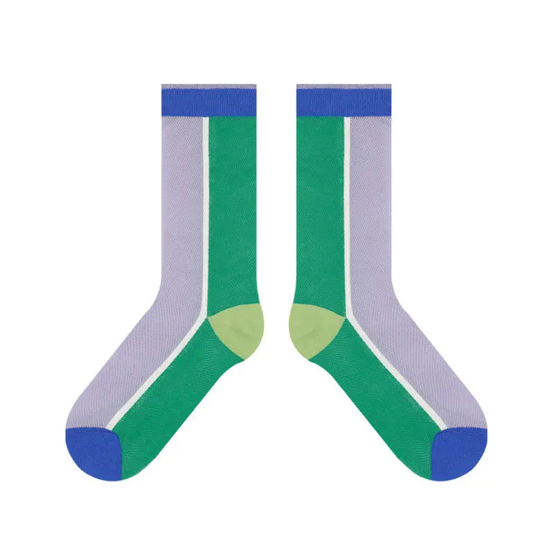 Women's Thin Breathable Spun Glass Simple Cotton Sock – Bold & Fun Statement Socks Cerise Max