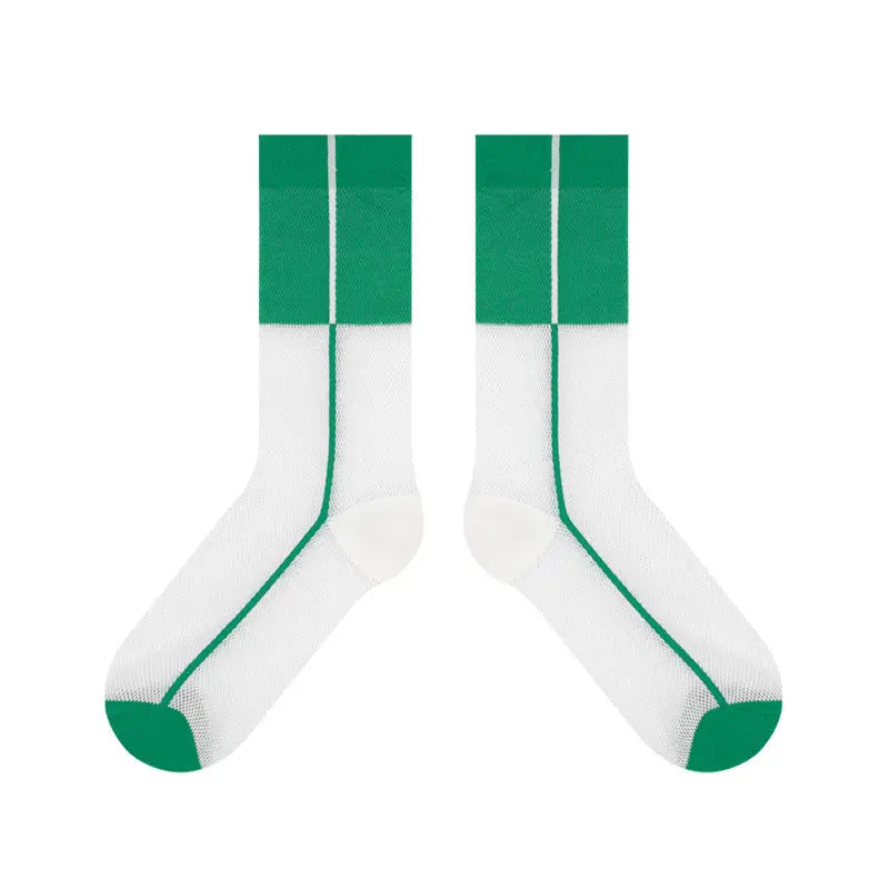 Women's Thin Breathable Spun Glass Simple Cotton Sock – Bold & Fun Statement Socks Cerise Max