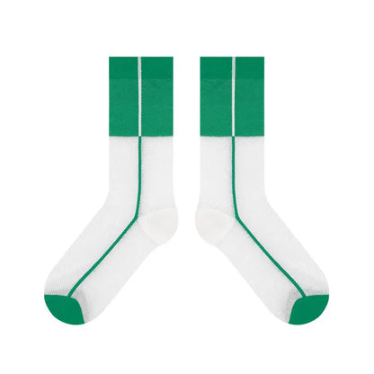 Women's Thin Breathable Spun Glass Simple Cotton Sock – Bold & Fun Statement Socks Cerise Max