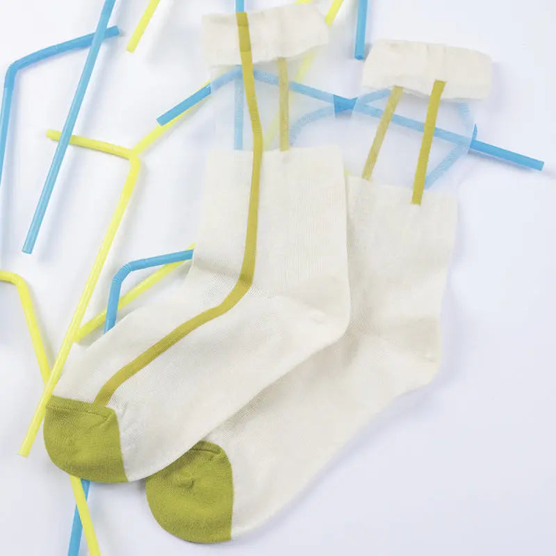 Women's Thin Breathable Spun Glass Simple Cotton Sock – Bold & Fun Statement Socks Cerise Max