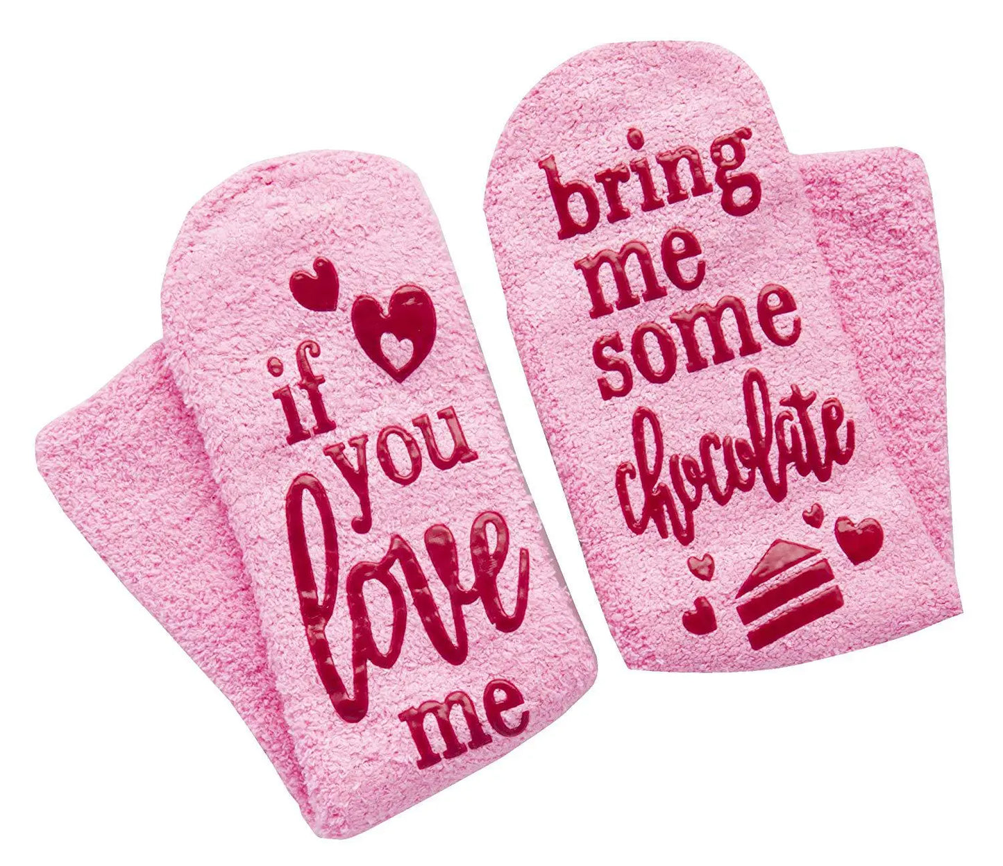 If You Love Me Bing Me Chocolate Coffee Wine Dispensing Cake Socks Terry Sock – Romantic Socks for Couples & Special Moments Cerise Max