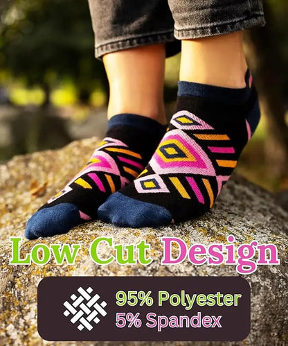 Fast Food Fiesta Pattern Low Cut Socks - 10 Pairs – Romantic Socks for Couples & Special Moments Maroon Menoetius