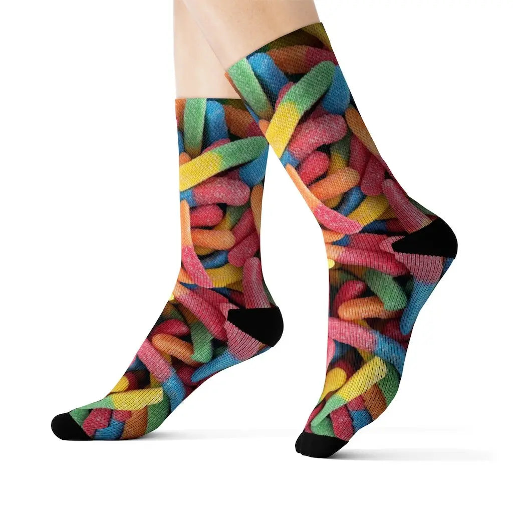 Gummy Candy Novelty Socks – Premium Dress Socks for Office & Formal Wear Yellow Pandora