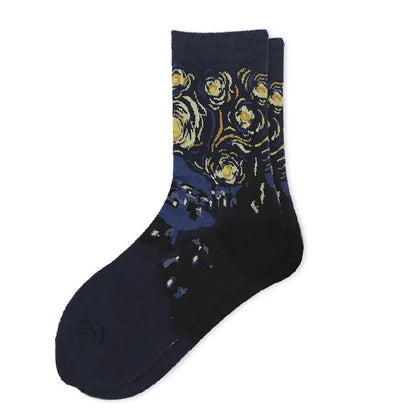 Starry Sky Cotton Sock Mid-calf – Bold & Fun Statement Socks Cerise Max