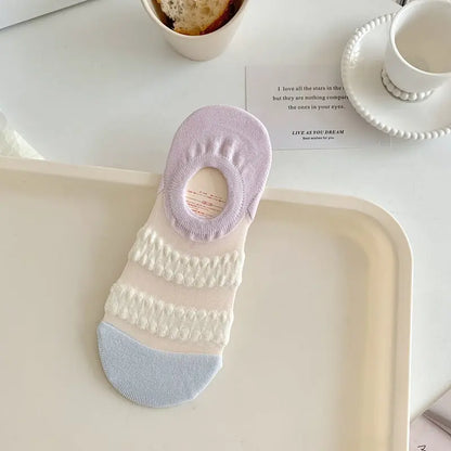 Women's Fashionable Wave Kanekalon Breathable Non-slip Low Cut Sock – Bold & Fun Statement Socks Cerise Max