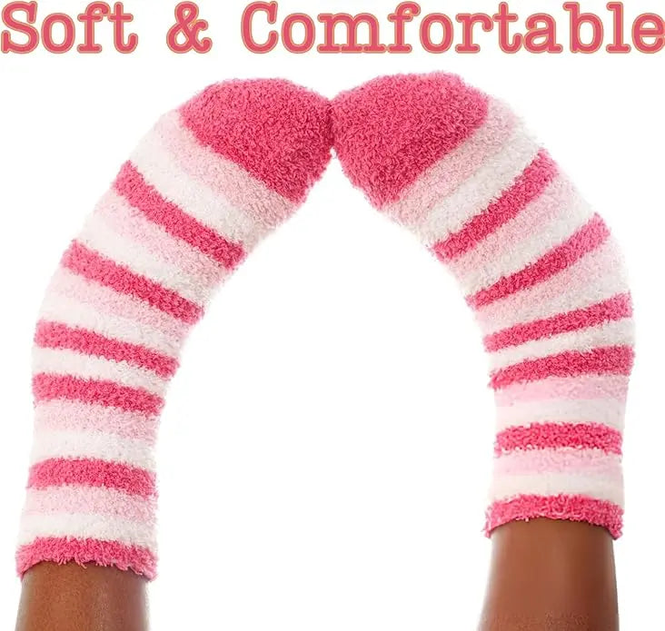 Colorful Patterned Sweet Hearts Fuzzy Socks - 6 Pairs – Performance Athletic Socks for Active Wear Maroon Menoetius