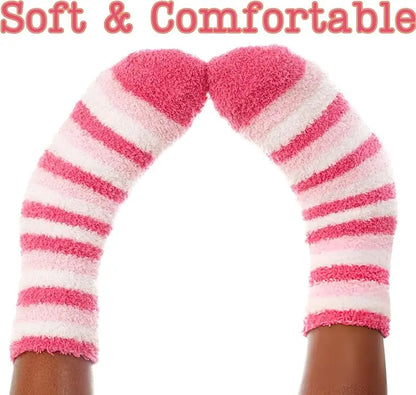 Colorful Patterned Sweet Hearts Fuzzy Socks - 6 Pairs – Performance Athletic Socks for Active Wear Maroon Menoetius