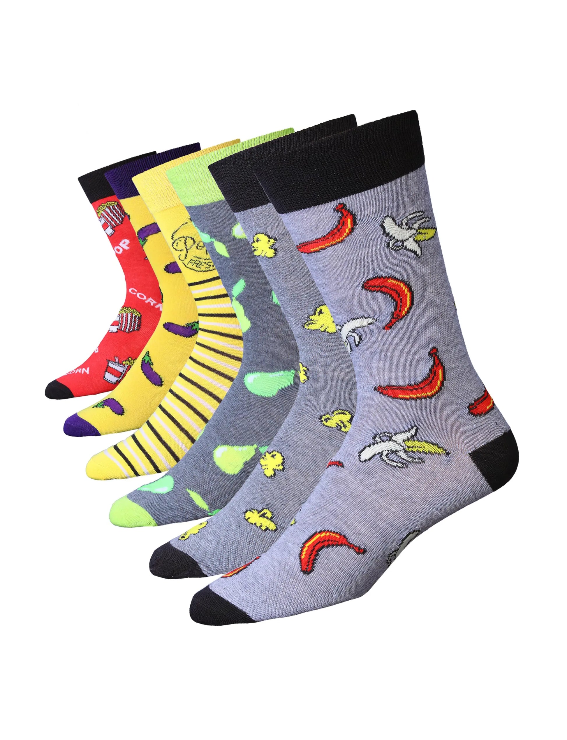 Men's Cuisine Novelty Socks - 6 Pairs – Premium Dress Socks for Office & Formal Wear Maroon Menoetius