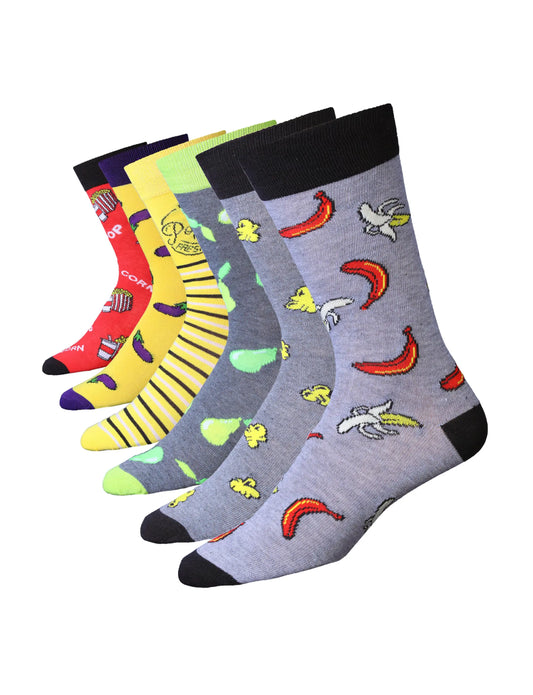 Men's Cuisine Novelty Socks - 6 Pairs – Premium Dress Socks for Office & Formal Wear Maroon Menoetius