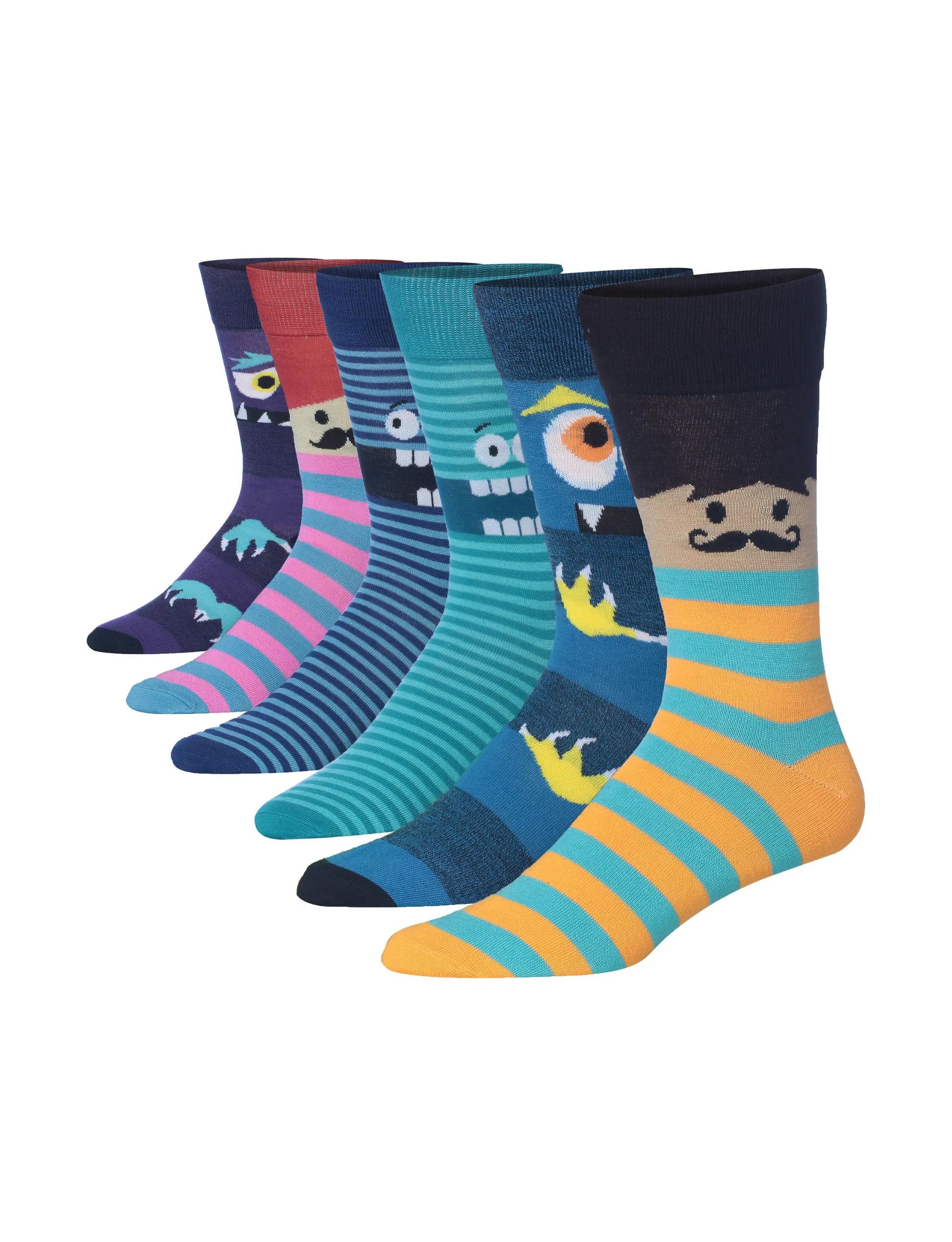 Men's Fantasy Socks - 6 Pairs – Premium Dress Socks for Office & Formal Wear Maroon Menoetius