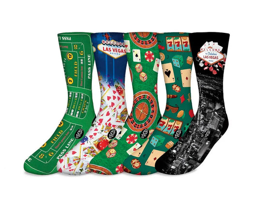 Las Vegas Theme 5 Pack (Bundle) – Bold & Fun Statement Socks Cerise Max