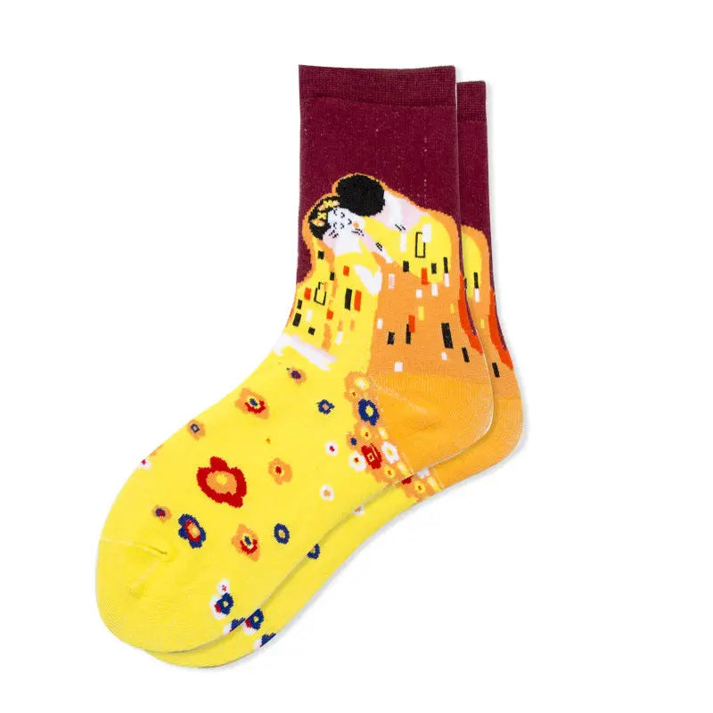 Starry Sky Cotton Sock Mid-calf – Bold & Fun Statement Socks Cerise Max
