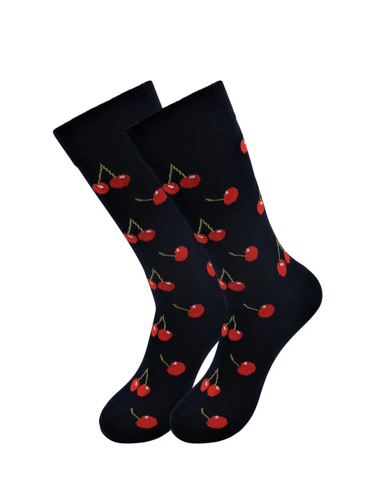 Sick Socks – Cherry – Down on the Farm Socks For Men and Women – Premium Dress Socks for Office & Formal Wear Fuchsia Thrace
