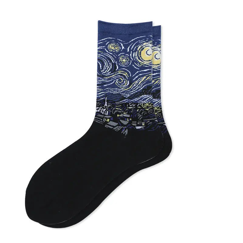Starry Sky Cotton Sock Mid-calf – Bold & Fun Statement Socks Cerise Max