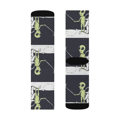 Funny Alien Selfie Socks – Premium Dress Socks for Office & Formal Wear Yellow Pandora