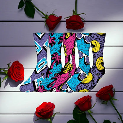 90's 2nd Theme 5 Pack (Bundle) – Bold & Fun Statement Socks Cerise Max